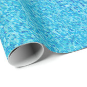 Blaues Fliesenmuster Geschenkpapier (Rolleneckpunkt)