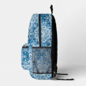 Blaues Fliesenmuster Kids Backpack Bedruckter Rucksack (Rechts)