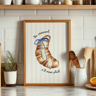 Blaues Flirt Un Croissant S'il Vous Plaît Poster
