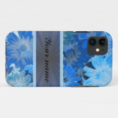 Blaues Flora-Daisy-Muster Case-Mate iPhone Hülle (Rückseite (Horizontal))