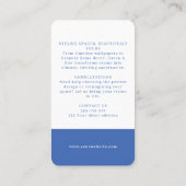 Blaues Floral Classic-Softwaremuster Visitenkarte (Rückseite)