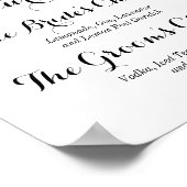 Blaues Floral Hydrangea Signature Drink Sign Poster (Ecke)