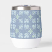 Blaues florales abstraktes Muster (Vorderseite)