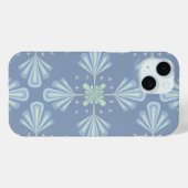Blaues florales abstraktes Muster Case-Mate iPhone Hülle (Rückseite (Horizontal))