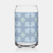 Blaues florales abstraktes Muster Dosenglas (Vorderseite)