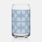 Blaues florales abstraktes Muster Dosenglas (Links)