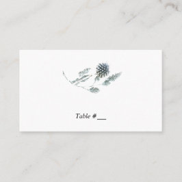 Blaues florales botanisches Element Hochzeitskarte Platzkarte