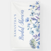 Blaues florales Brautparty-Banner Banner (Vertikal)