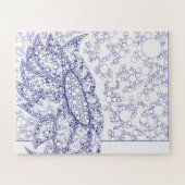 Blaues florales Bubble-Art-Puzzle Puzzle (Horizontal)