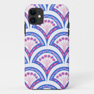 blaues florales Damastmuster Case-Mate iPhone Hülle