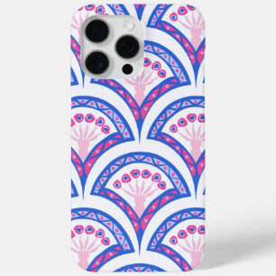 blaues florales Damastmuster  Case-Mate iPhone Hülle