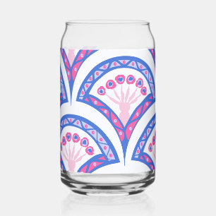 blaues florales Damastmuster Dosenglas