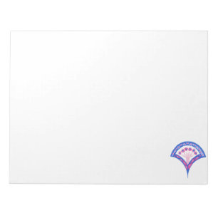 blaues florales Damastmuster Notizblock