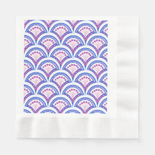 blaues florales Damastmuster Serviette
