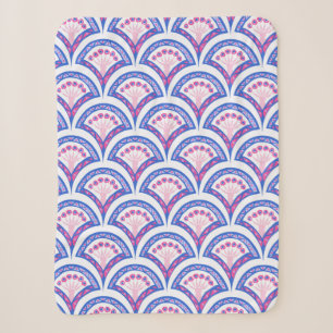 blaues florales Damastmuster  Sherpadecke