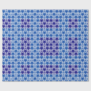 Blaues florales geometrisches Muster   Moderne Wie Geschenkpapier