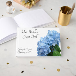 Blaues Florales Hochzeitsgästebuch Gästebuch