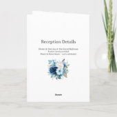 Blaues florales jüdische Hochzeitsprogramm Programm (Rückseite)