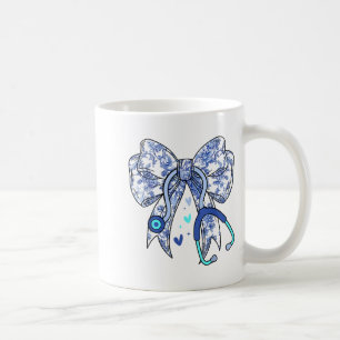 Blaues Florales Koketten-Schleifen-Stethoskop für Kaffeetasse