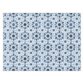Blaues florales marokkanisches Fliesenmuster Tischdecke (Vorderseite (Horizontal))