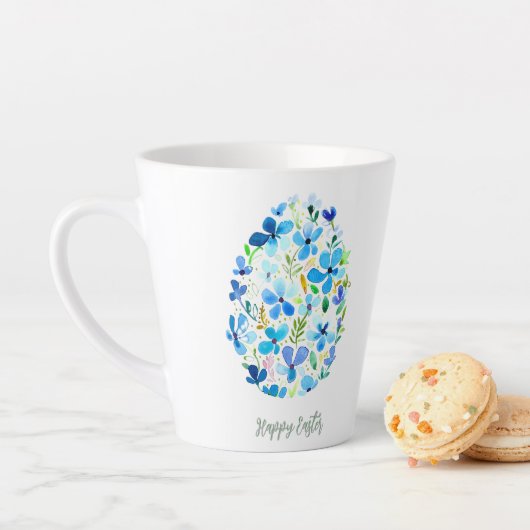 Blaues florales Osterei Milchtasse (Beispiel)