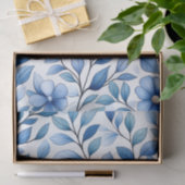 Blaues florales Seidenpapier | Botanisches Geschen (Geschenk)