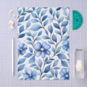 Blaues florales Seidenpapier | Botanisches Geschen (Handwerk)