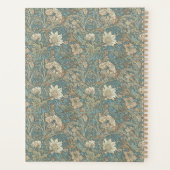 Blaues florales William-Morris-elegantes Monogramm Planer (Rückseite)