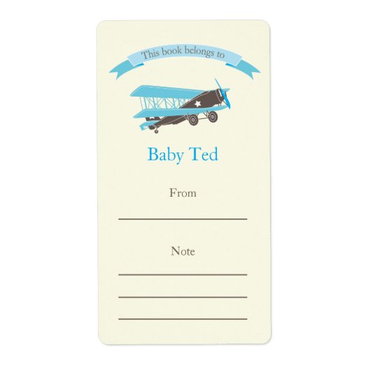 Blaues Flugzeug Buchzeichen (Vorne)