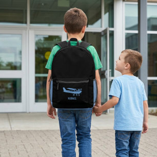 Blaues Flugzeug für Jungen-Schul-Luftfahrt-Kundens Bedruckter Rucksack