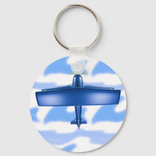 Blaues Flugzeug Luftfahrt Himmelblauer Wolkenanhän Schlüsselanhänger