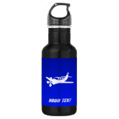 Blaues Flugzeug Trinkflasche (Vorderseite)