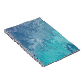 Blaues Flüssiges Marmor Abstractes Muster Notizblock (Rechte Seite)