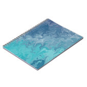 Blaues Flüssiges Marmor Abstractes Muster Notizblock (Linke Seite)
