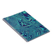 Blaues Flüssiges Marmor Abstractes Muster Notizblock (Rechte Seite)