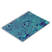 Blaues Flüssiges Marmor Abstractes Muster Notizblock (Linke Seite)