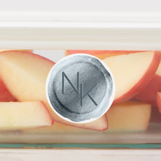 Blaues Foil-Wachs-Siegel-Initials Hochzeitmongramm Etiketten (Befestigt)