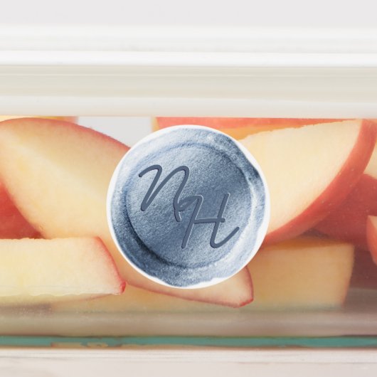 Blaues Foil-Wachs-Siegel-Initials Hochzeitmongramm Etiketten (Befestigt)