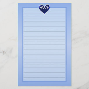 Blaues Folien-Herz gezeichnet Briefpapier