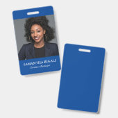 Blaues Foto Anpassbares Abzeichen Ausweis (Vorder- & Rückseite)