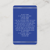 Blaues Foto-Beerdigungskarte Visitenkarte (Rückseite)