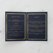 Blaues Foto Blütenklassiker Beerdigungsprogramm Dankeskarte (Innenseite)