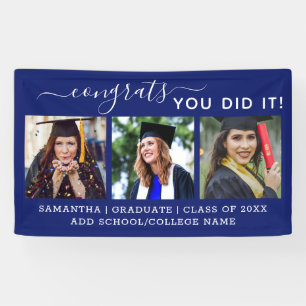 Blaues Foto Congrats Absolvent 2026 Abschluss Banner