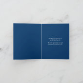 Blaues Foto Dankeskarte (Innenseite)