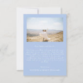 Blaues Foto Dankeskarte (Rückseite)