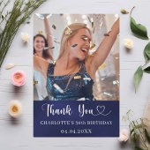 Blaues Foto Dankeskarte