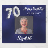 Blaues Foto der 70. Schaumweinetikett (Einzelnes Label)