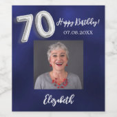 Blaues Foto der 70. Weinetikett (Einzelnes Label)