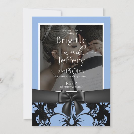 Blaues Foto Einladung (Vorderseite)