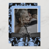 Blaues Foto Einladung (Vorne/Hinten)